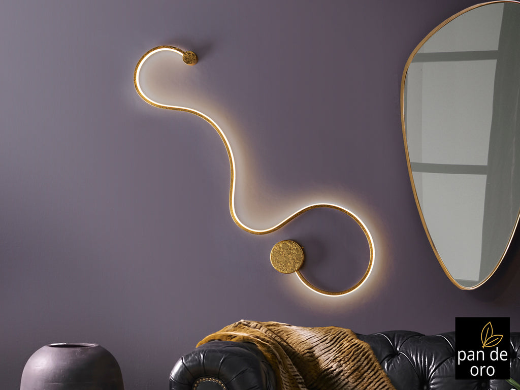 Стенна LED лампа Grafos XL Gold в златен лист