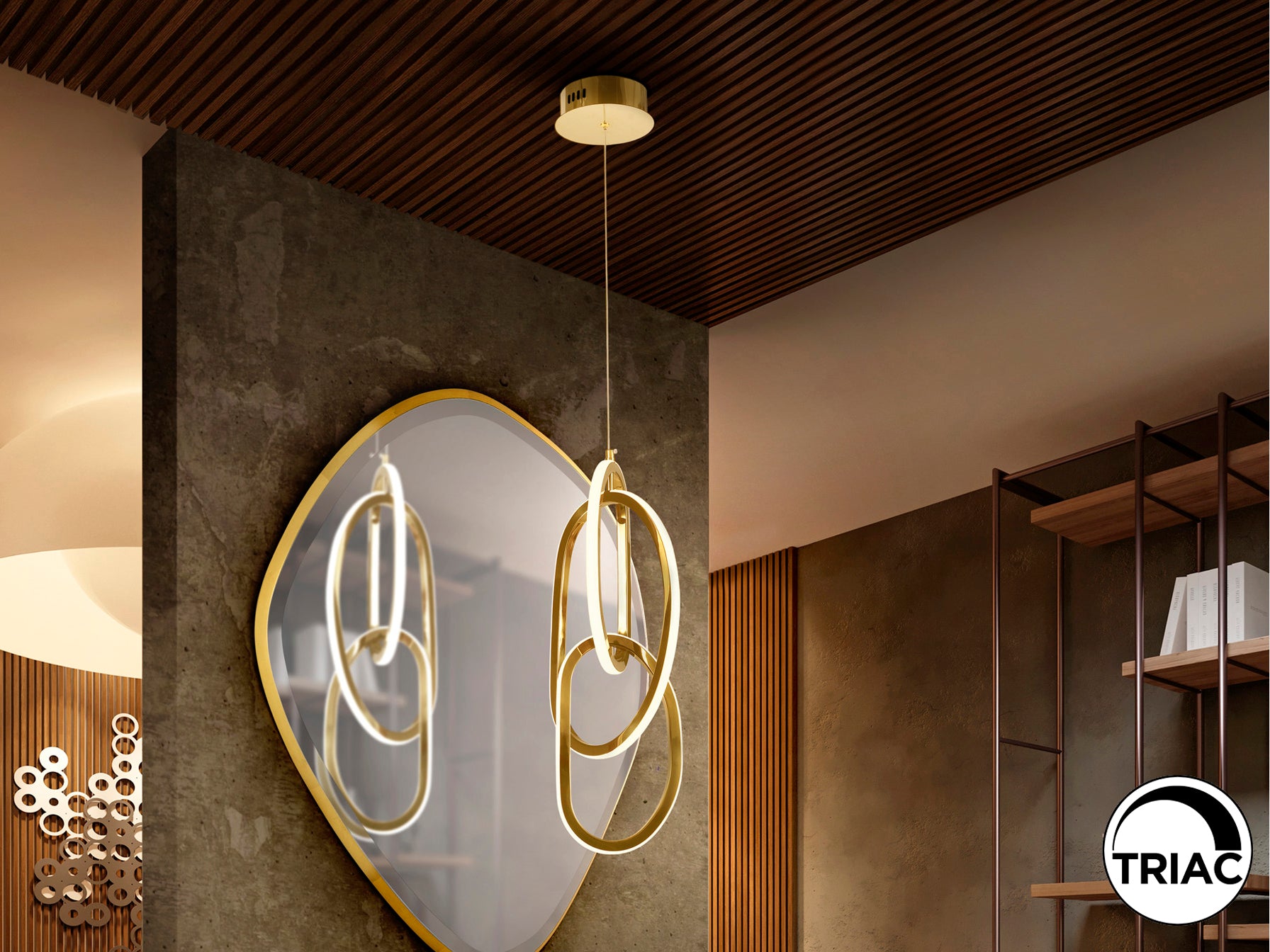 Висяща LED лампа Nexo Single в ярко злато – детайлен изглед