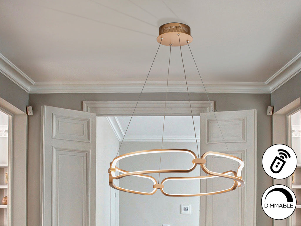 Висяща LED лампа Colette Gold Leader в розово злато – детайлен изглед