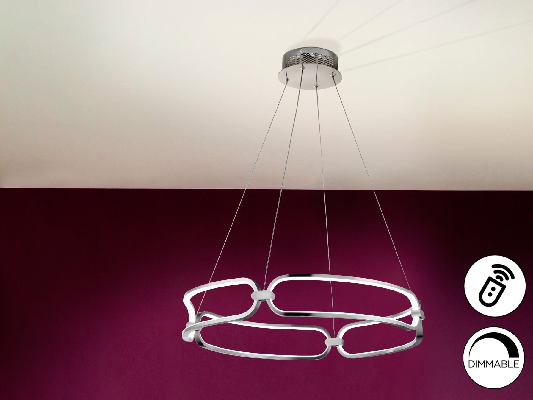 Висяща LED лампа Colette Chrome Leader в хром – детайлен изглед