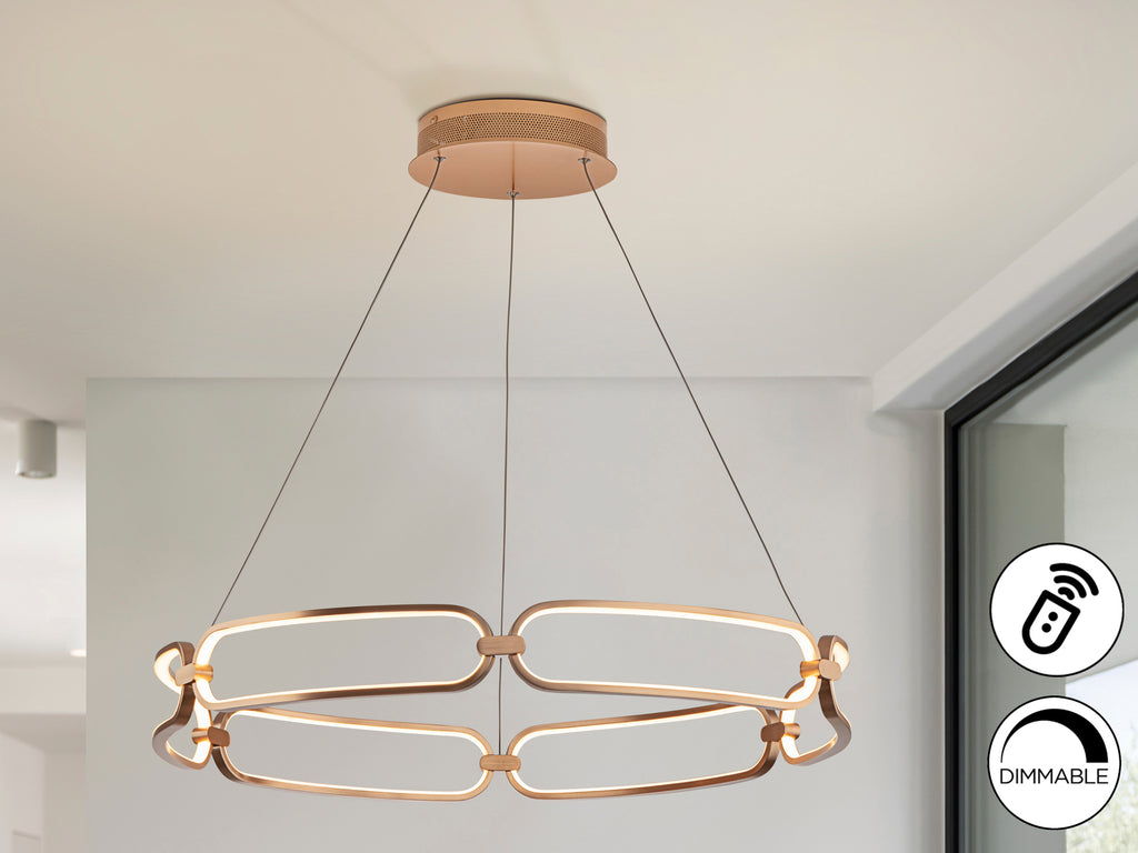 Висяща LED лампа Colette Gold King в розово злато – детайлен изглед