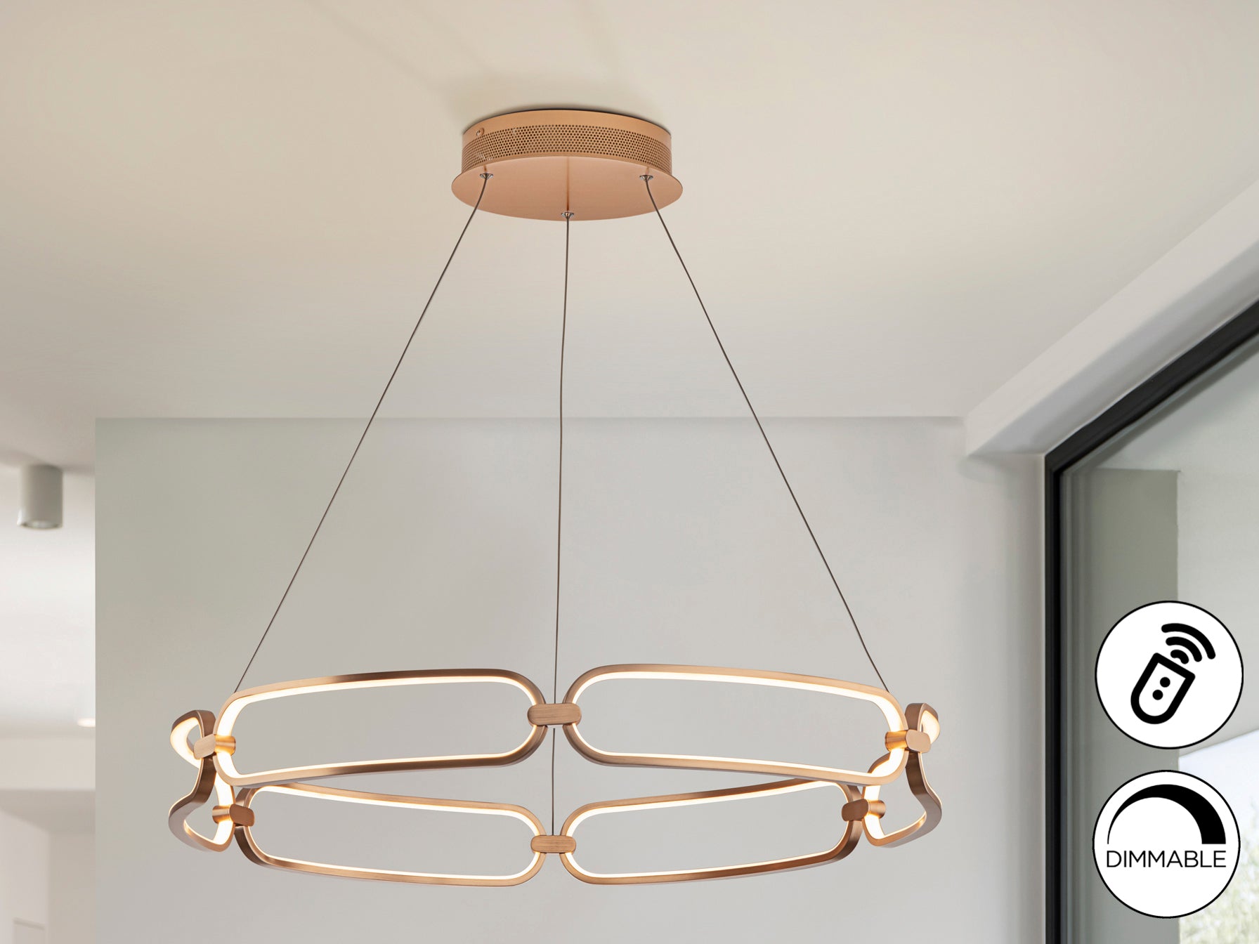 Висяща LED лампа Colette Gold King в розово злато – детайлен изглед