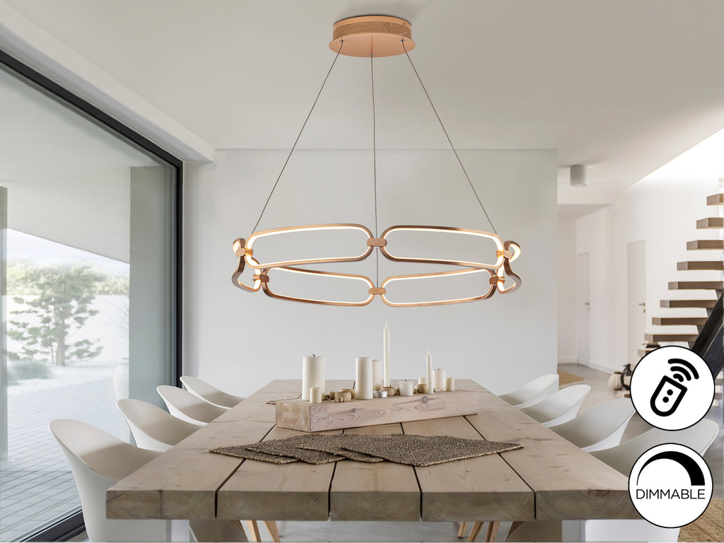 Висяща LED лампа Colette Gold King в розово злато