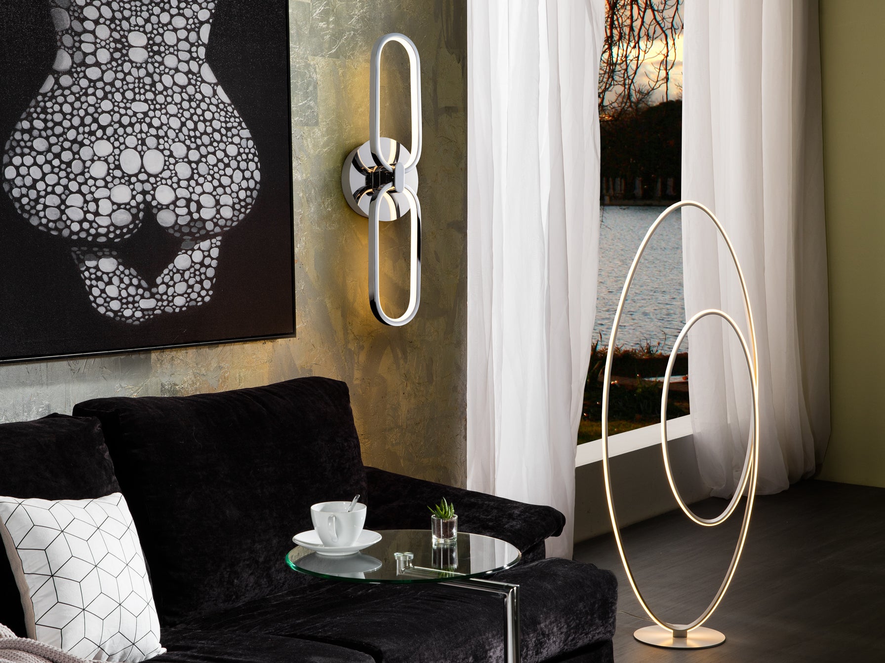 Стенна LED лампа Colette 2L в хром