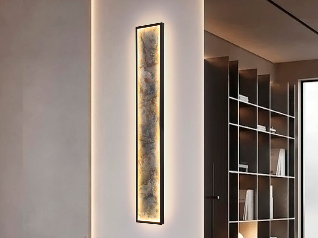Стенна LED лампа Stone с шистен ефект, многоцветна – детайлен изглед
