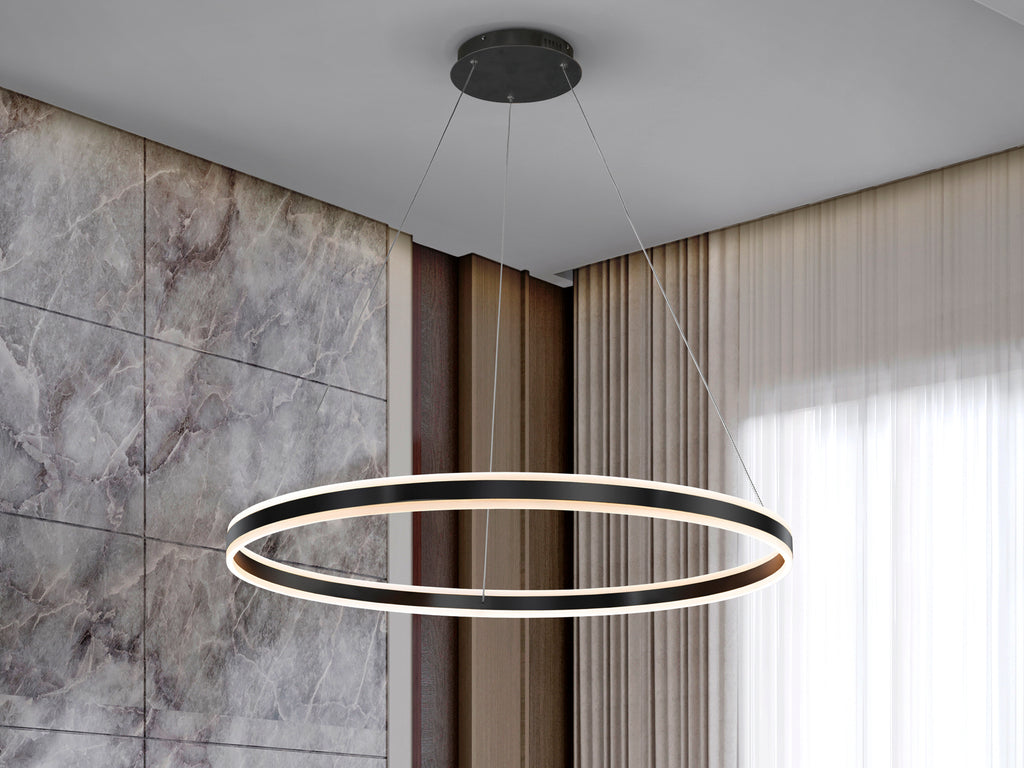 Висяща LED лампа Helia Night XL в матово черно – детайлен изглед