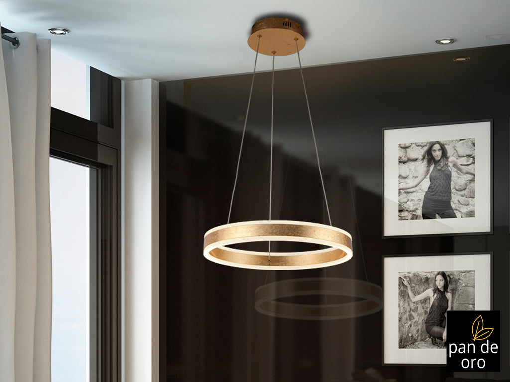 Висяща LED лампа Helia Day в златен лист – детайлен изглед