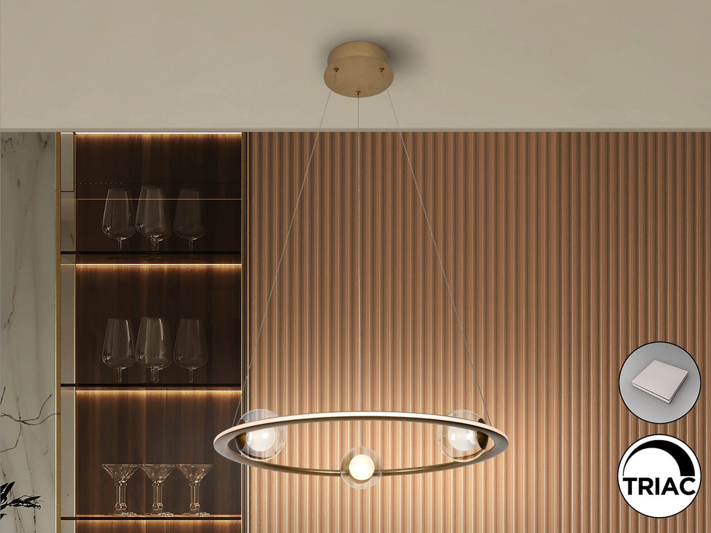 Висяща LED лампа Tirsa с 3 стъклени сфери