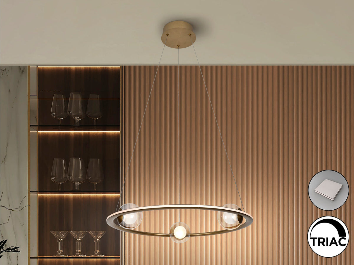 Висяща LED лампа Tirsa с 3 стъклени сфери