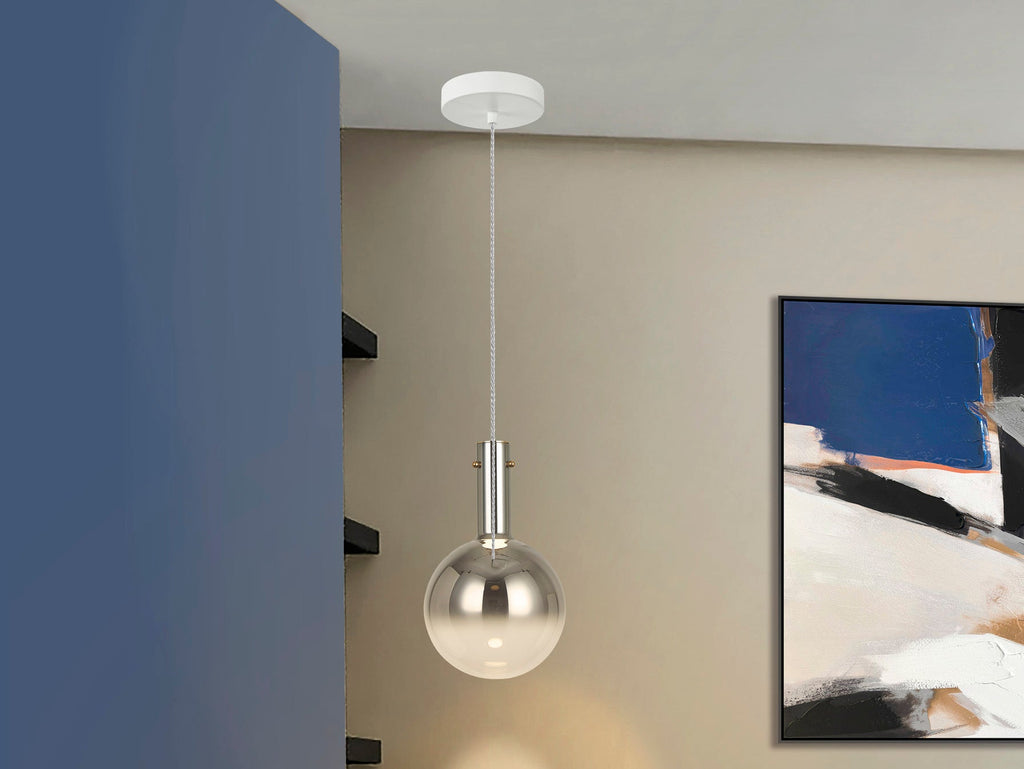 Висяща LED лампа Matices 1L с абажур в опушено сиво