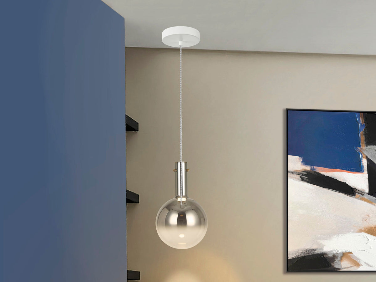 Висяща LED лампа Matices 1L с абажур в опушено сиво