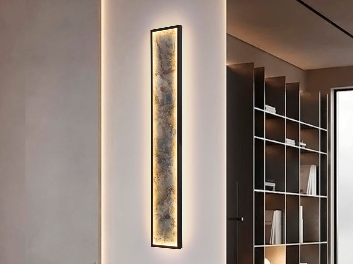 Стенна LED лампа Stone L100 от гипс в бяло