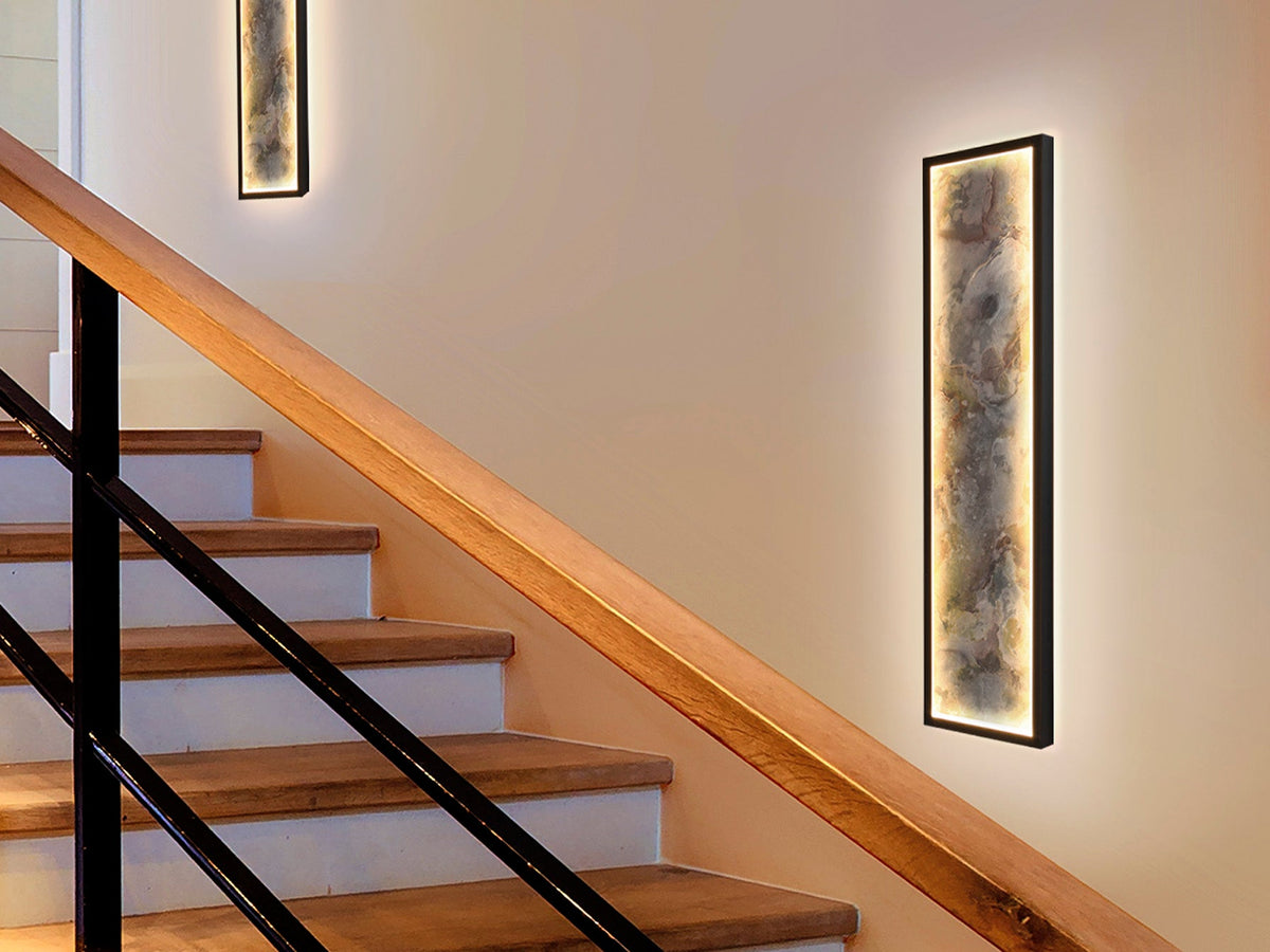 Стенна LED лампа Stone L60 от гипс в бяло
